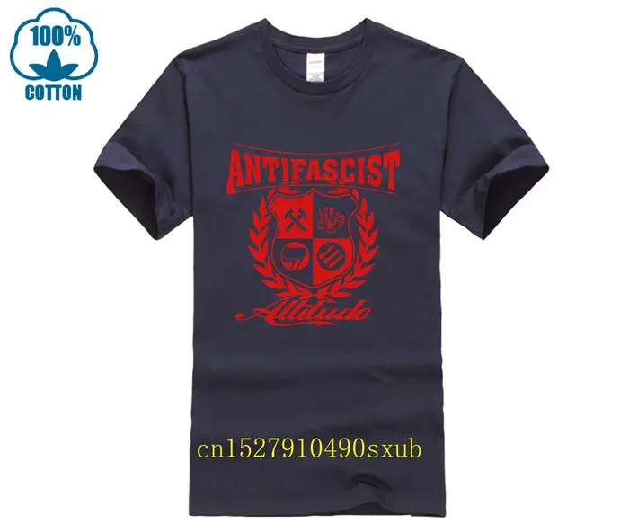 T-shirt col rond homme, décontracté et cool, à la mode, antifasciste