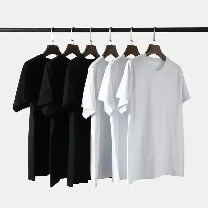 T-shirt unisexe 2025, t-shirt noir à col rond