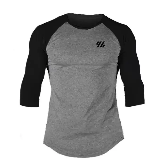 Économie en coton à manches trois-quarts pour hommes, chemises ajustées, vêtements de sport pour la