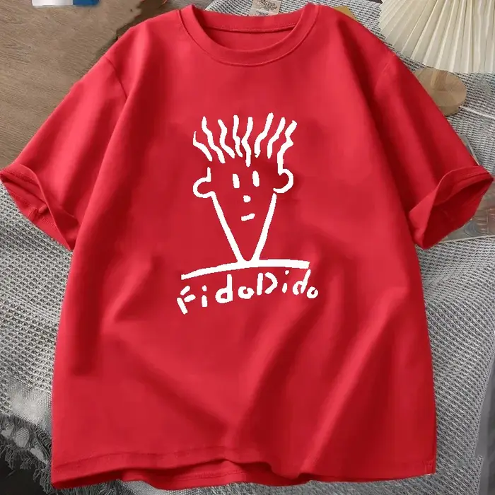 Homme noir t-shirts été T-shirt Fido Dido visage