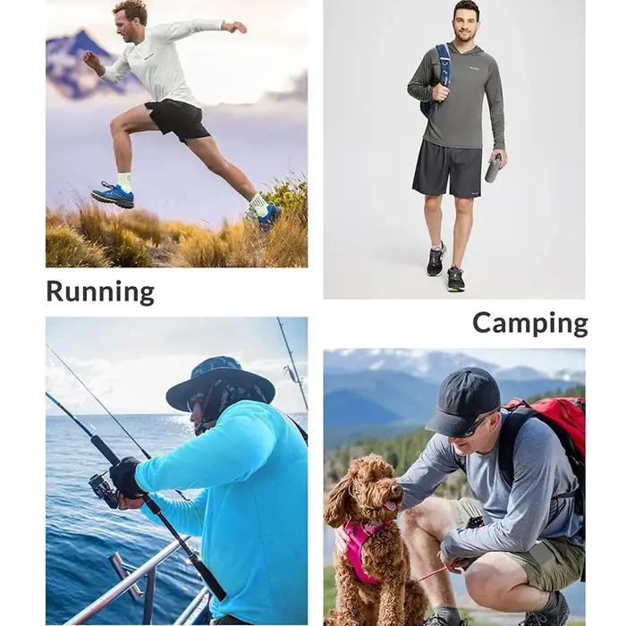 Sweat à capuche pour hommes Protection solaire UPF50 + T-Shirt à manches longues chemise de cyclisme à capuche séchage rapide respirant crème solaire UV chemises de pêche