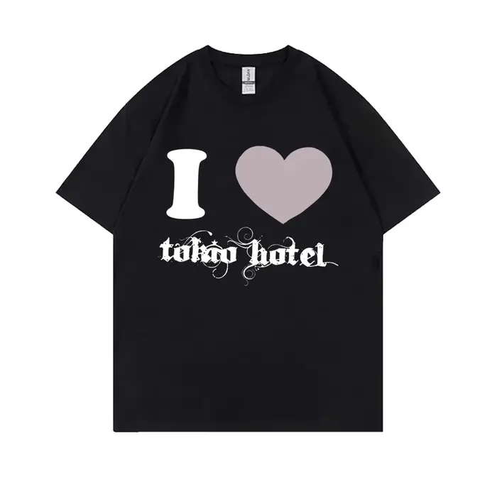 T-shirt graphique I Love Tokio Hotel pour hommes et femmes, t-shirt d'été Hip Hop Punk Gothic pour femmes, t-shirt rock vintage surdimensionné à manches courtes