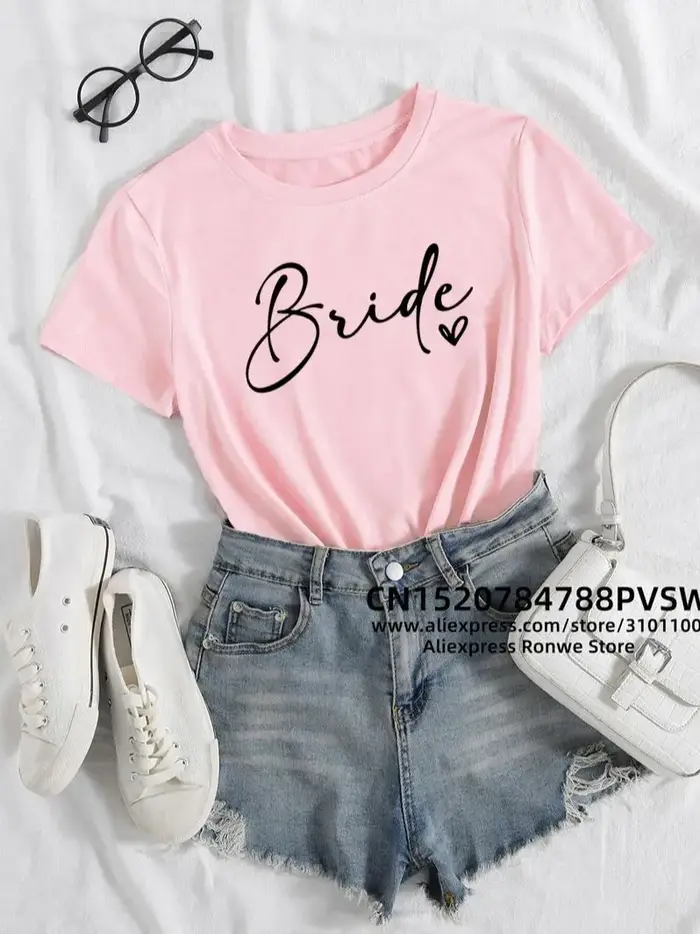 T-shirt Team Bride Coussins Evjf Hen pour femme