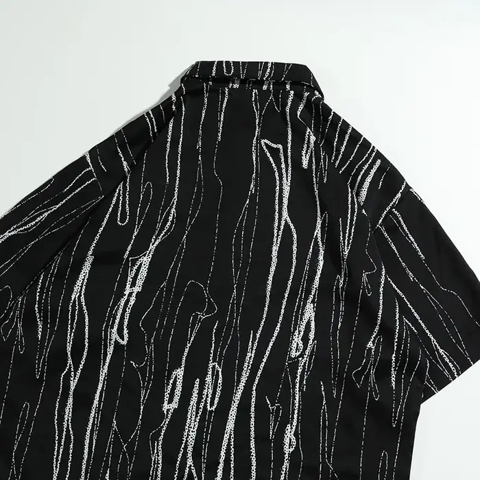 Chemise noire à manches courtes pour hommes
