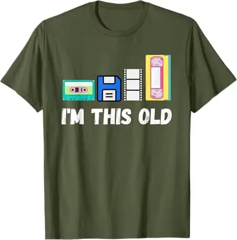 Drôle je suis cette vieille années 1980 Cassette VHS disquette rétro Tech T-Shirt
