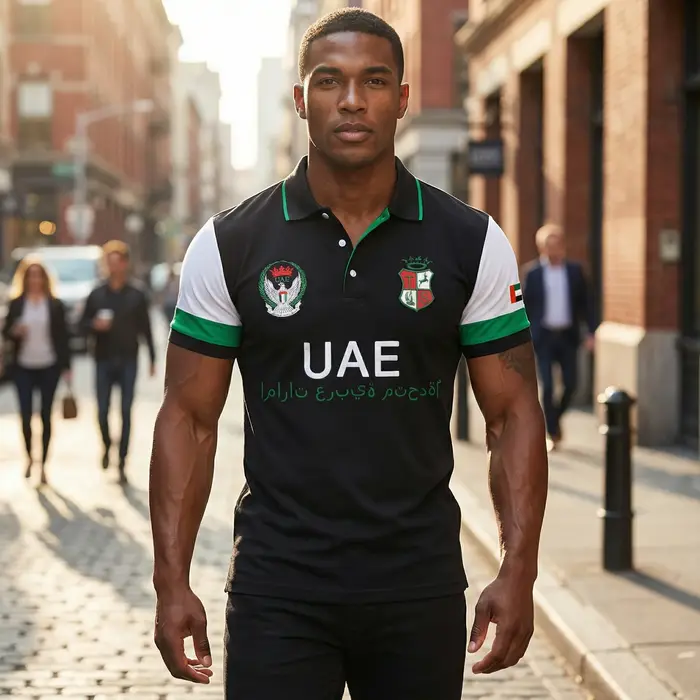 Polo pour homme en coton brodé