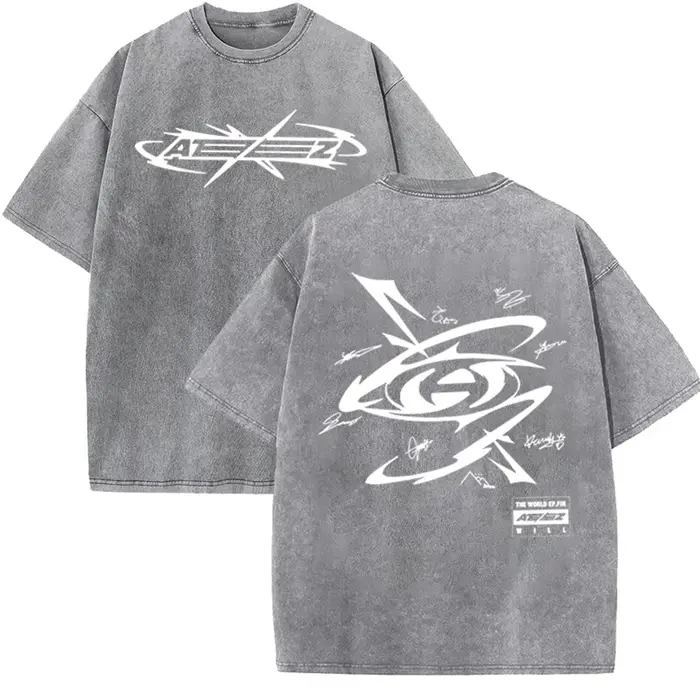 T-Shirt Délavé en Coton Vintage pour Homme et Femme