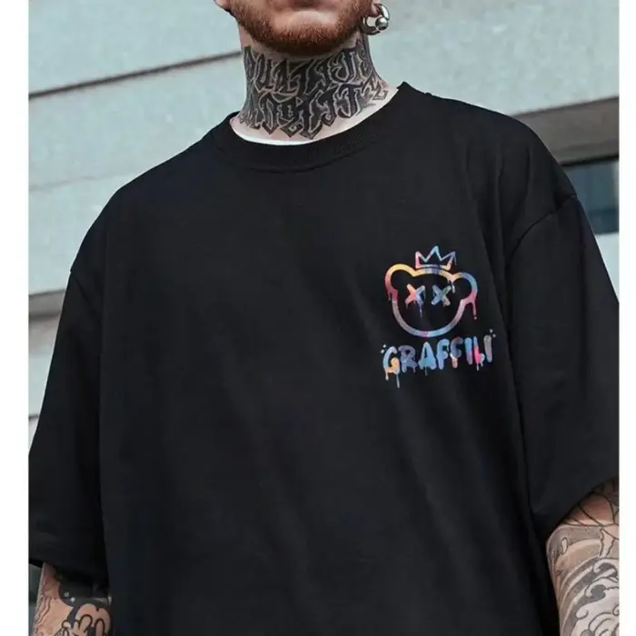 M-8XL t-shirts surdimensionnés nouveau T-shirt coréen ample été élargi col rond décontracté Couple h