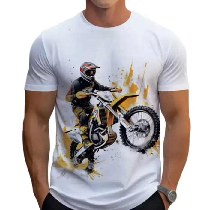 T-shirts pour hommes vintage à imprimé moto, t-shirts graphiques de véhicules à moteur, mode estival
