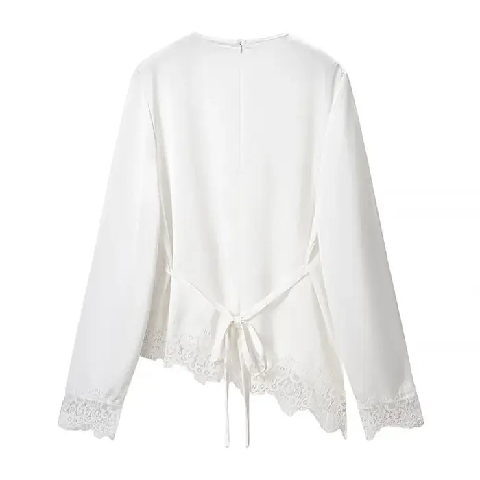 T-shirt en dentelle décontracté pour femme