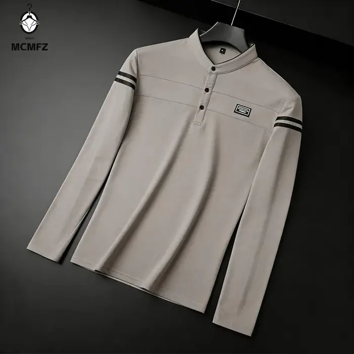 Polo à manches longues noir pour homme