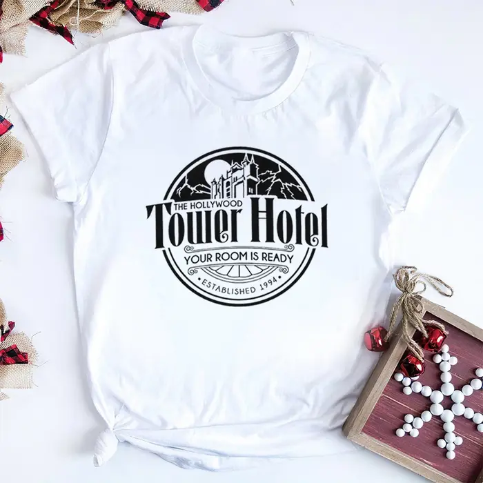 T-shirt unisexe Tower of Terror, chemise vintage, chemise de studios, chemise de tour d'hôtel, chemi