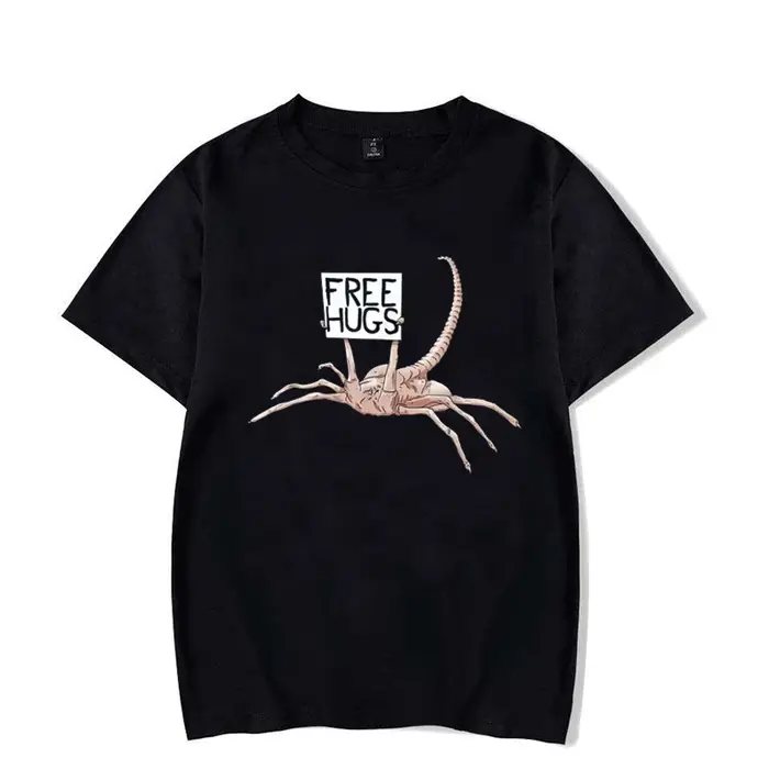 Câlins gratuits drôle Facehugger Aliens T-Shirt Harajuku