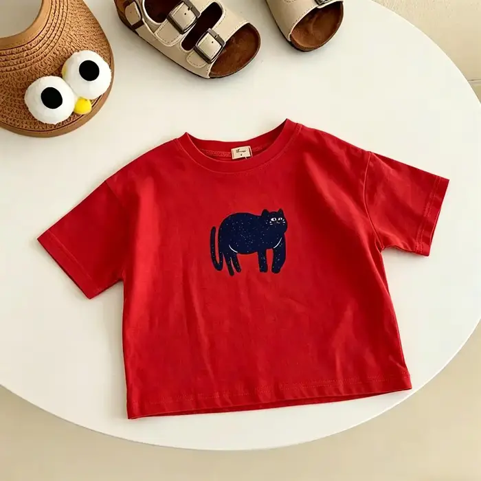 T-shirt mignon à manches courtes pour garçons et filles