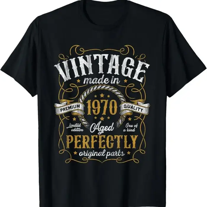 T-shirt Vintage fabriqué en 1970 pour hommes, 55e anniversaire, 55 ans