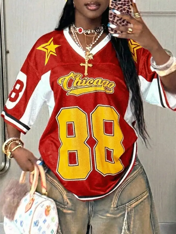 T-shirt en jersey à imprimé étoiles Chicago 88
