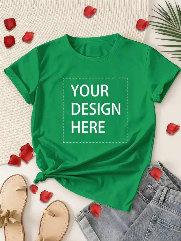 T-shirt pour femme avec photo et texte imprimés