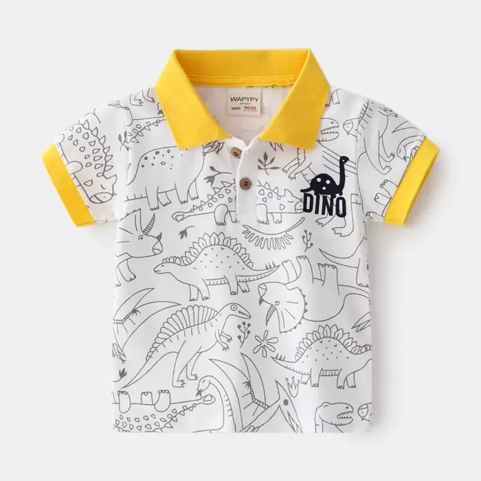 Mode enfants garçons Polos de luxe col montant Sport enfants garçon vêtements été t-shirt doux respi