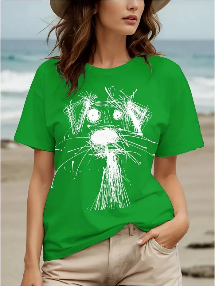 T-Shirt femme motif chiot garbé