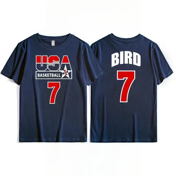 T-shirt d'entraînement de l'équipe de basket-ball américaine pour hommes, vêtements de sport rétro d