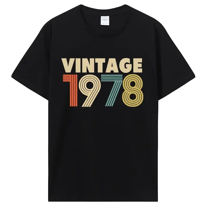 T-shirt en coton pour homme, Streetwear, Harajuku, Vintage, Mode 1978, 40th T, années 80