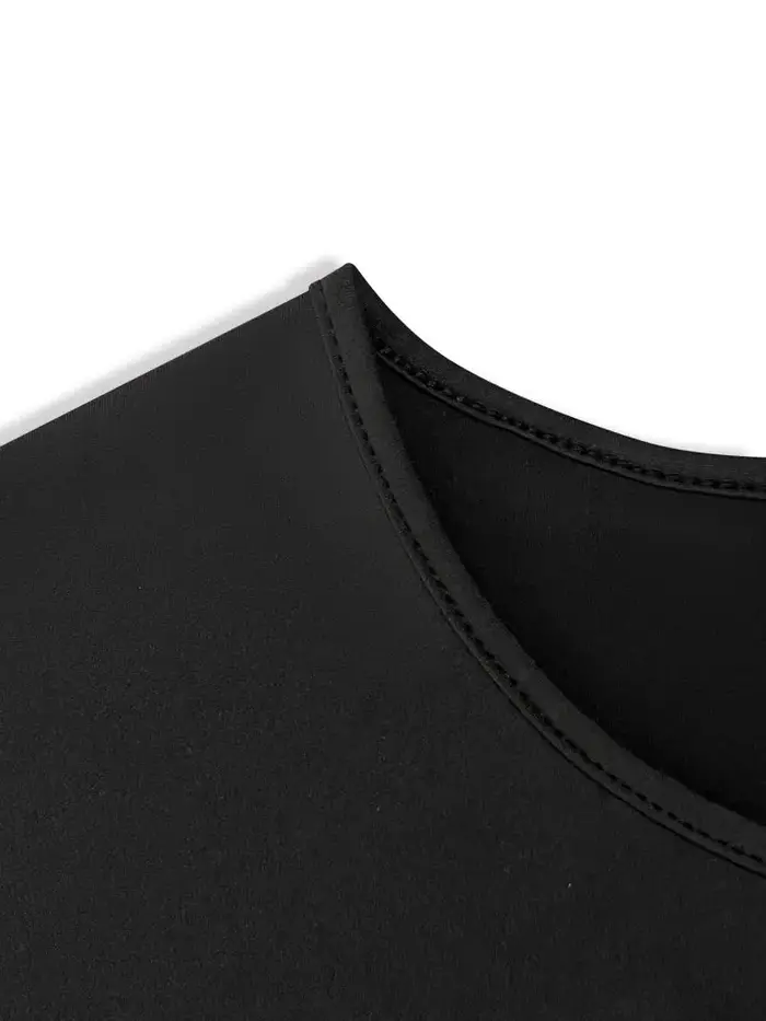 T-shirt décontracté à manches chauve-souris et col rond