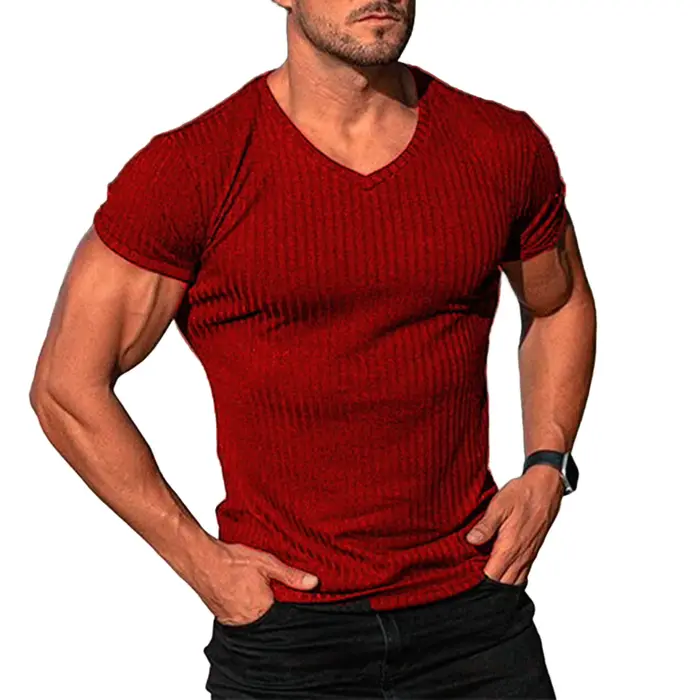 T-shirt à col en V profond pour homme, coupe basse, t-shirt à col en V large, maillot de corps invis