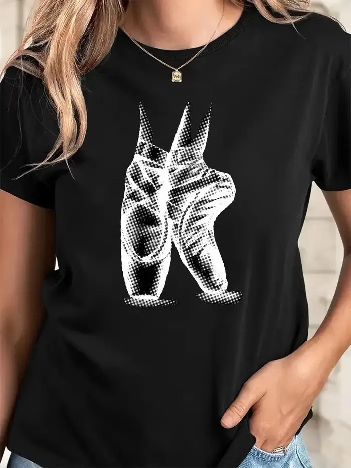 T-shirt graphique élégant sur le thème du ballet pour femmes