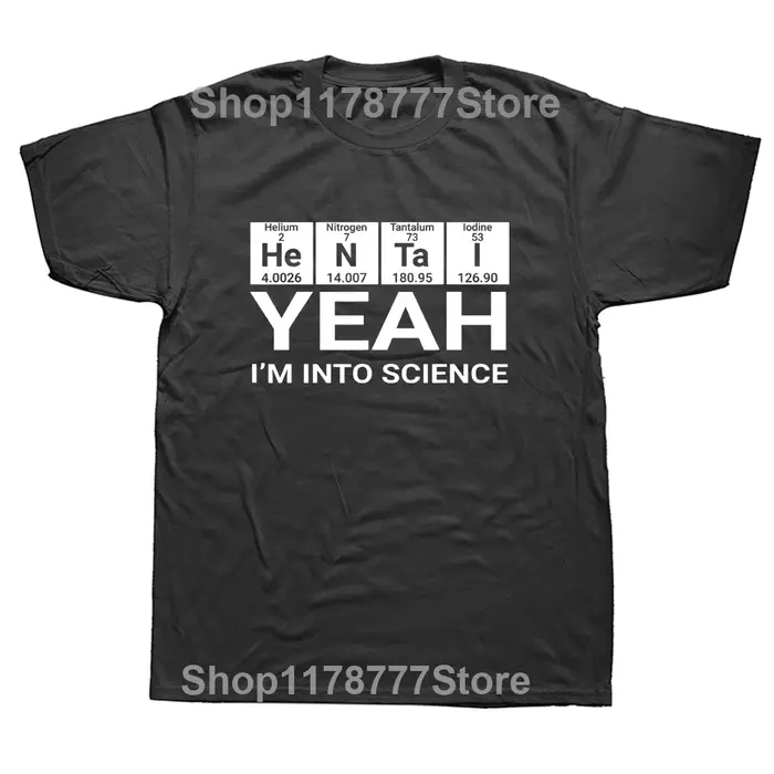 Drôle ouais je suis dans la Science Hentai amant T-shirt graphique coton Streetwear Anime poule portant une cravate Hip Hop T-shirt vêtements pour hommes