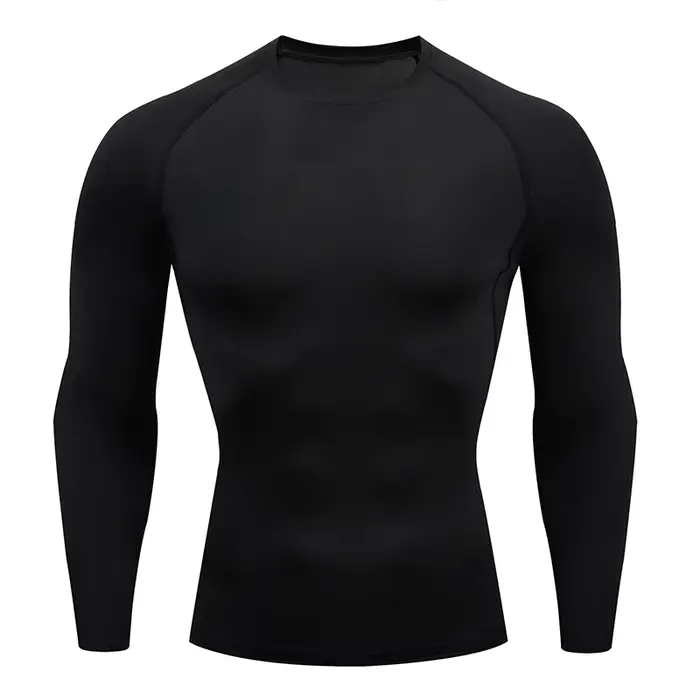 Hommes musculation sport T-Shirt séchage rapide course chemise à manches longues haut de Compression gymnase