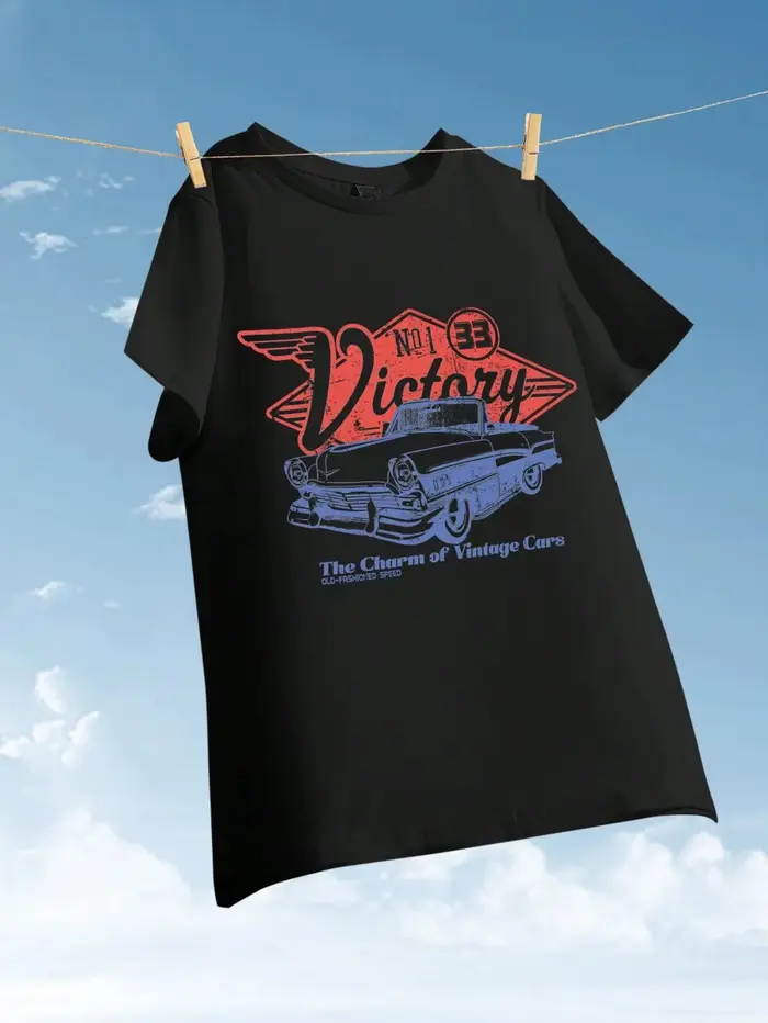 T-shirts pour femmes, imprimé The Charm Of Vintage Cars Victory