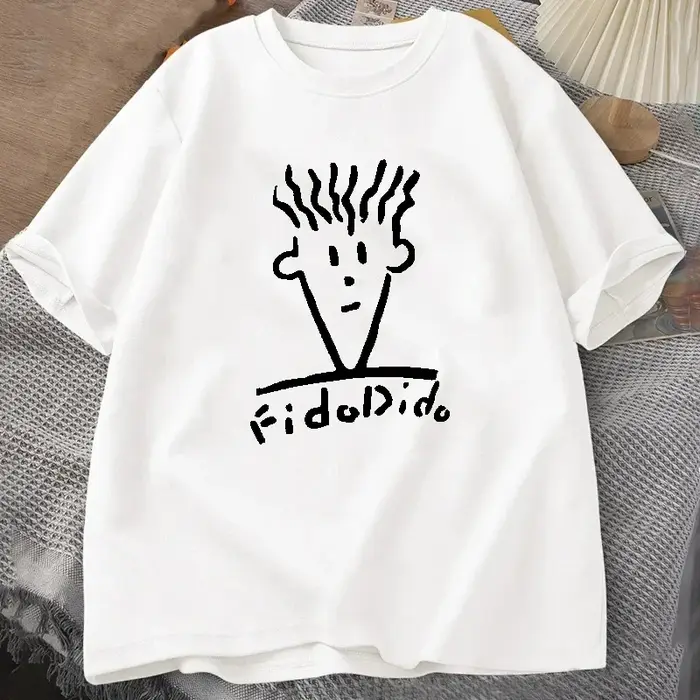 Homme noir t-shirts été T-shirt Fido Dido visage
