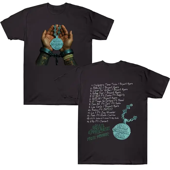 Bryant Myers Millo Gangster Club 2025 t-shirt rappeur Bryant Myers graphique t-shirt hommes femmes r
