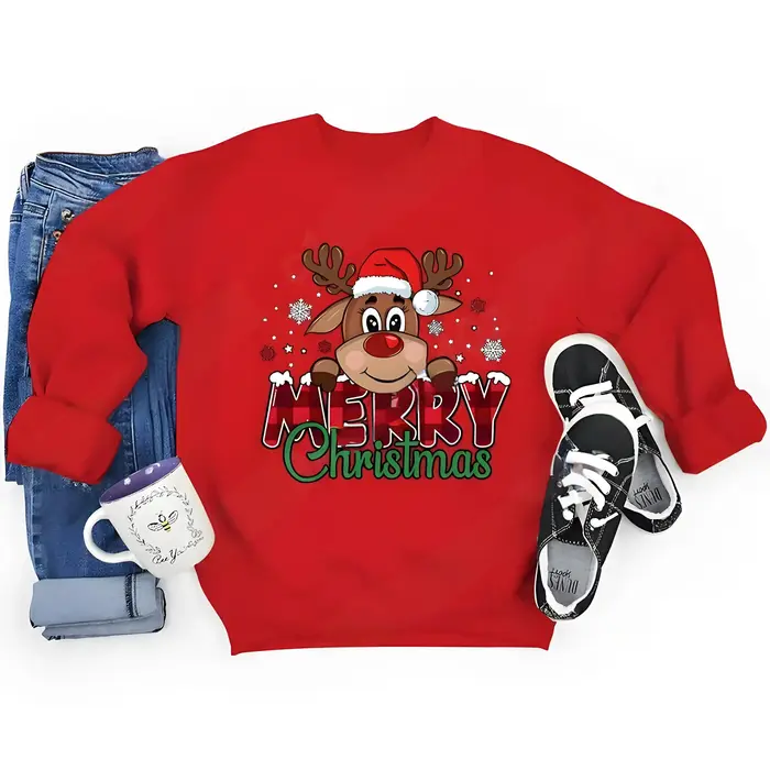Sweat-shirt festif de noël pour femmes