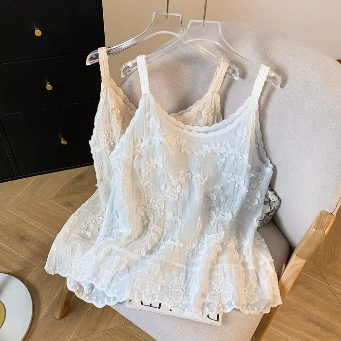 Débardeur en coton et lin pour femmes