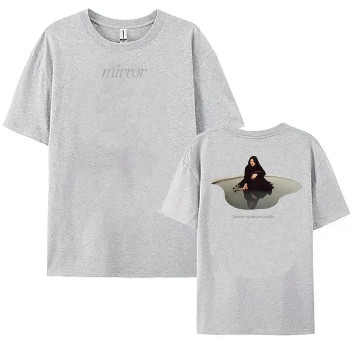 Miroir LAUREN SPENCER SMITH T-shirt Coton Lâche Unisexe Streetwear Chanteur Impression Mode Femme