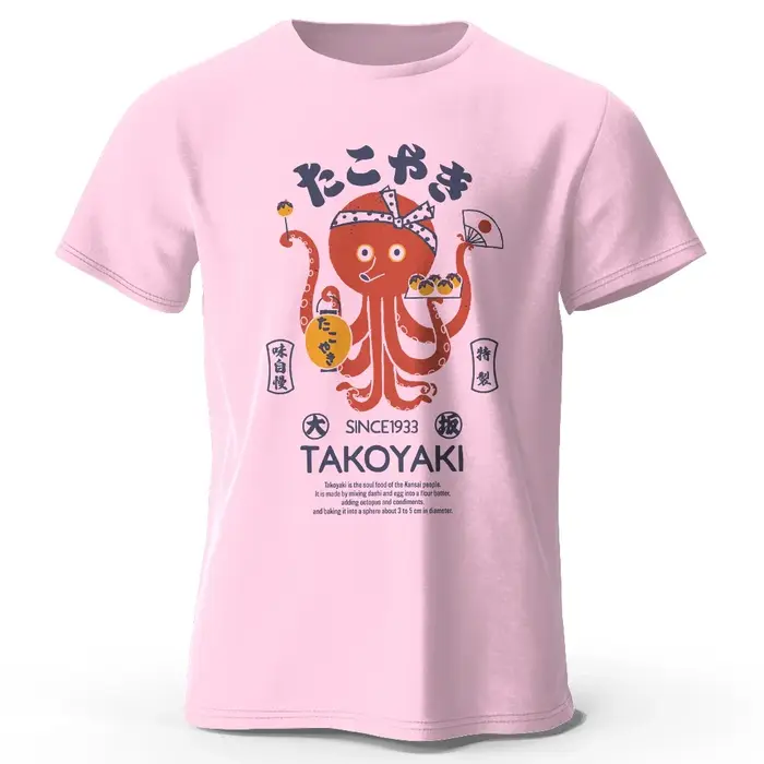 T-shirt 100% coton imprimé Chef poulpe japonais