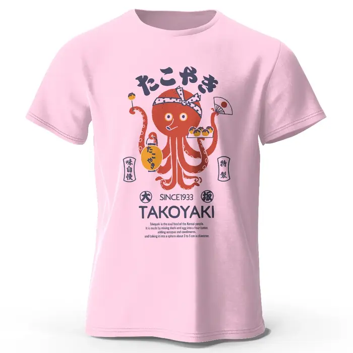 T-shirt 100% coton imprimé Chef poulpe japonais