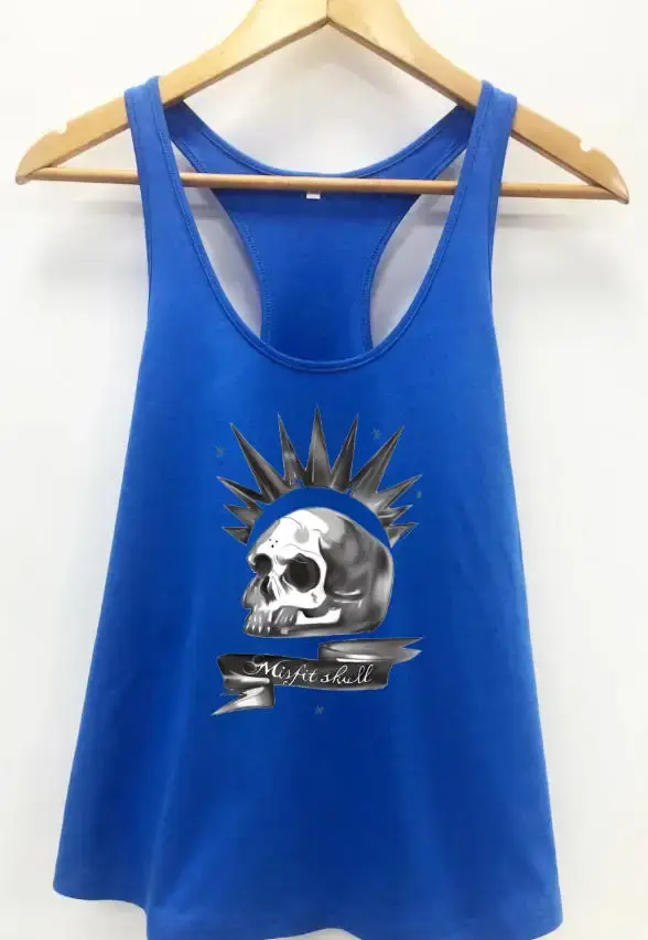 Misfit crâne gothique mignon réservoir femmes mode maillot de corps singlet esthétique féministe style de rue vêtement sans manches kawaii haut t-shirt