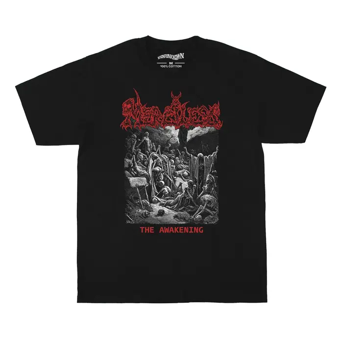Merciless t-shirt l'éveil vieille école Thrash Death métal entombé posé Kreator hommes imprimé Cool coton