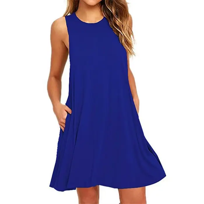 Robe T-Shirt trapèze décontractée pour femmes, Cover-Up de plage avec poches, grande taille, ample, 