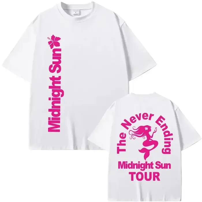 Zara Larsson Midnight Sun Tour _The Never Ending_ T-shirt graphique sirène Pop Concert Merch Streetwear