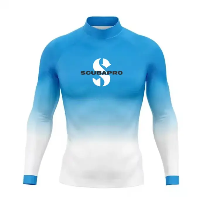 Été hommes éruption garde à manches longues Surf natation T-shirt plage Protection UV maillots de bain Lycra Surf plongée maillot de bain Rashguard chemise