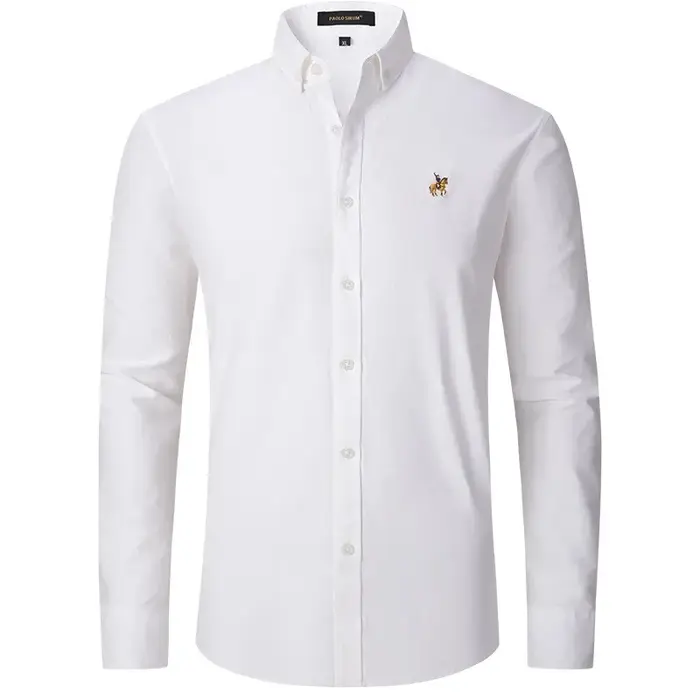 Nouvelle chemise boutonnée en tissu Oxford haut de gamme pour homme