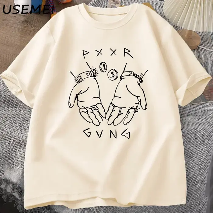 Pxxr Gvng-T-shirt manches courtes col rond pour homme