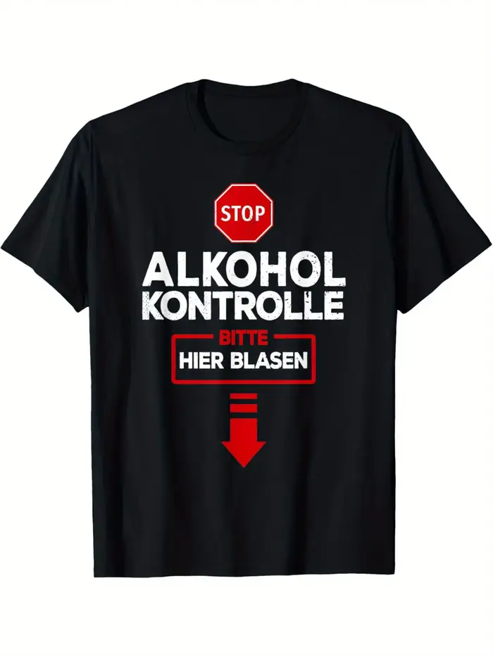 T-shirt drôle pour hommes avec motif 'Test d'alcool : Veuillez souffler' - T-shirt rétro pour hommes
