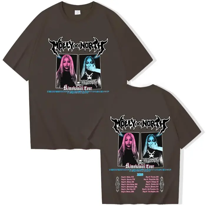 T-shirt North West Molly Santana Kimokawaii Tour pour homme et femme, chemise décontractée à manches courtes et col rond, style Harajuku