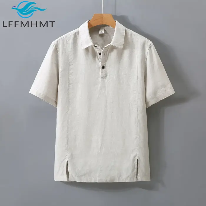 1517 Polo-shirt à manches courtes 100% lin de bonne qualité pour homme