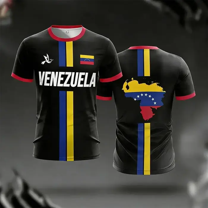 Venezuela maillot de Football t-shirts nouvelle mode à manches courtes drapeau du Venezuelan impression 3D t-shirt