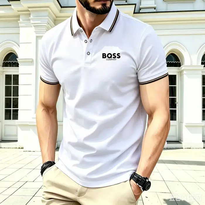 Nouveau Polo Homme Été 2026 à Col Revers Anti-boulochage, Imprimé, Manches Courtes, Décontracté, Ten